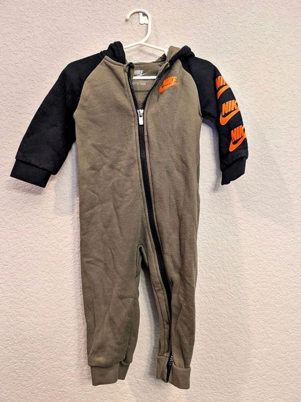 Nike Baby Hooded Fleece Coverall Baby 18M Bleu & Gray Hooded Footie